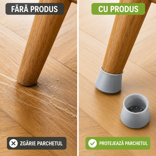 Protectii din silicon pentru picioarele mobilierului